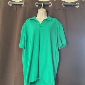 St. John’s bay Men's Short Sleeve Pique Polo Shirt Green Size XL
